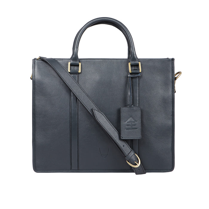Kenji 02 Blue Leather  Briefcase
