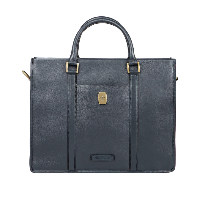 Kenji 02 Blue Leather  Briefcase