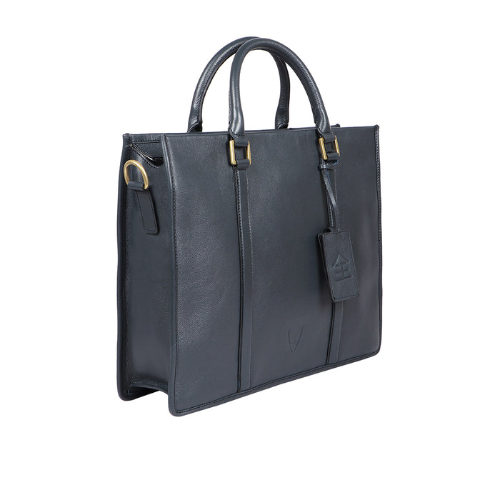 Kenji 02 Blue Leather  Briefcase