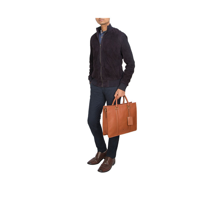 Kenji 02 Tan Leather  Briefcase
