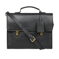 Kenji 03 Black Leather  Briefcase