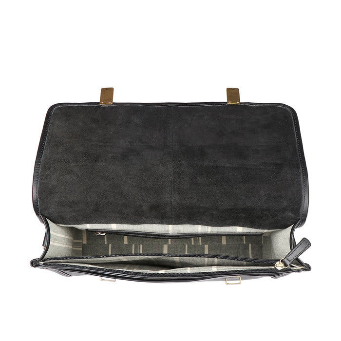 Kenji 03 Black Leather  Briefcase