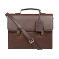 Kenji 03 Brown Leather  Briefcase