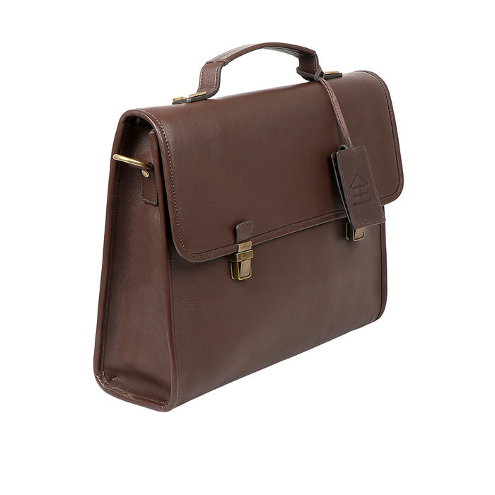 Kenji 03 Brown Leather  Briefcase