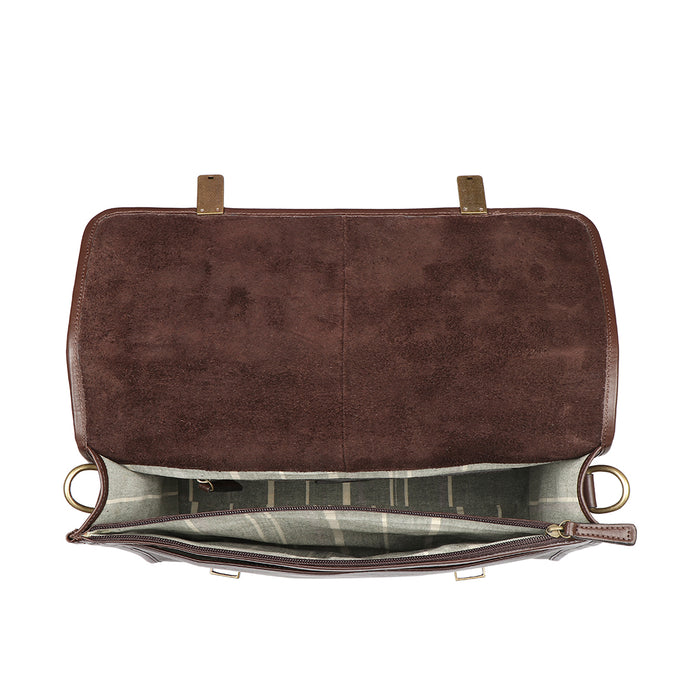 Kenji 03 Brown Leather  Briefcase