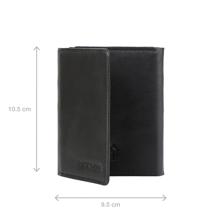 Kenji Mw4 Black Leather Trifold Wallet
