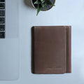 Kenji Mw4 Brown Leather Trifold Wallet