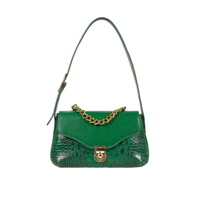 Kiko - 01 Green Leather Shoulder Bag