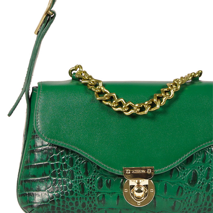 Kiko - 01 Green Leather Shoulder Bag