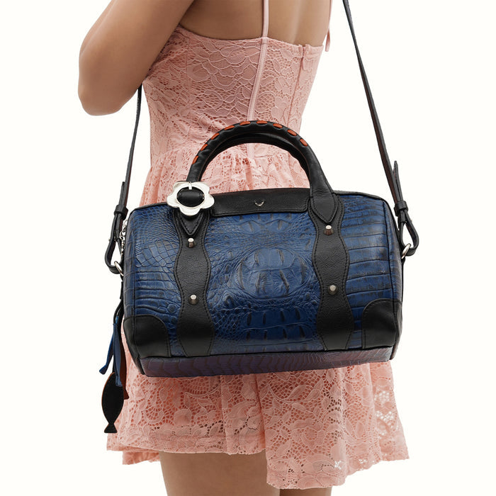 Kiko - 02 Blue Leather Bowling Bag