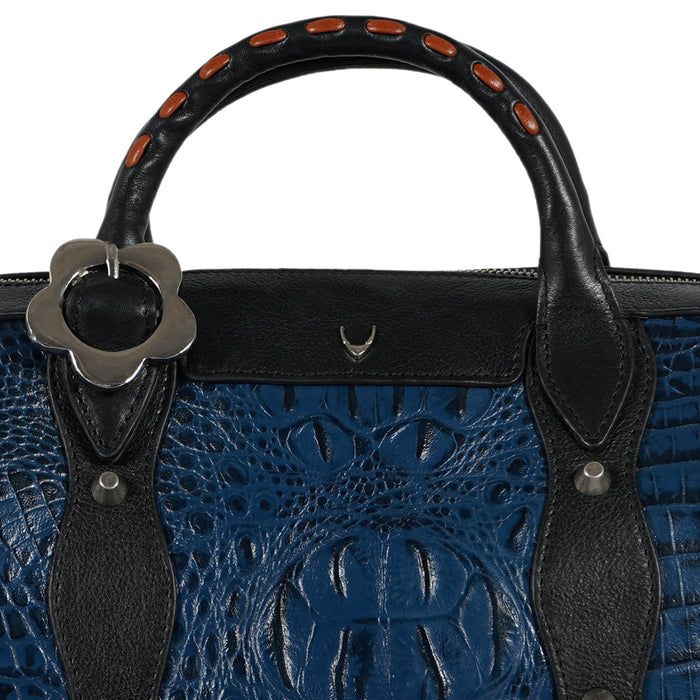 Kiko - 02 Blue Leather Bowling Bag