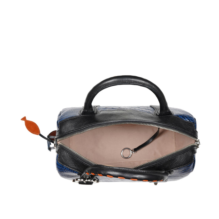 Kiko - 02 Blue Leather Bowling Bag