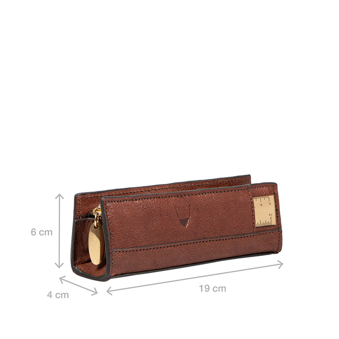 Kili Brown Leather Pencil Pouch