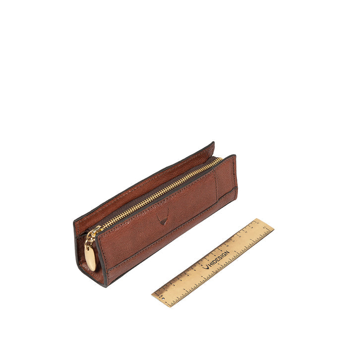Kili Brown Leather Pencil Pouch