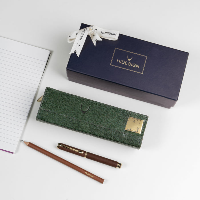 Kili Green Leather Pencil Pouch