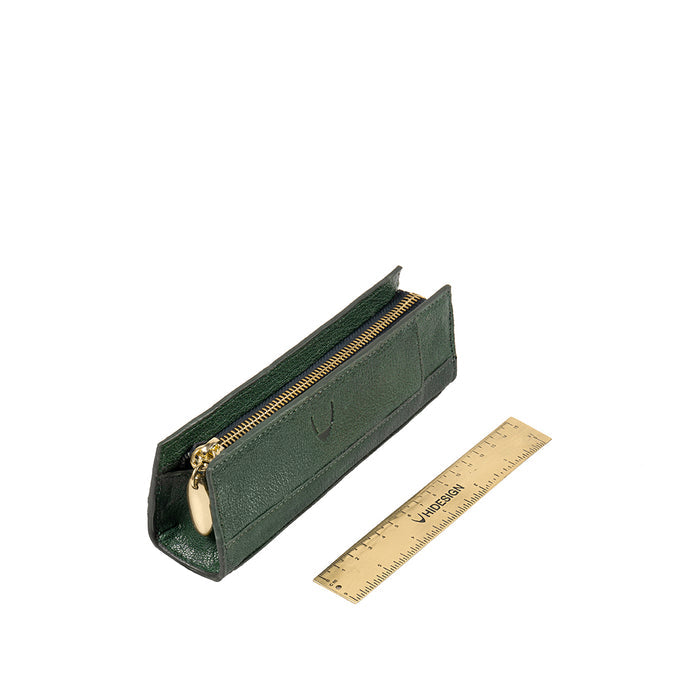 Kili Green Leather Pencil Pouch