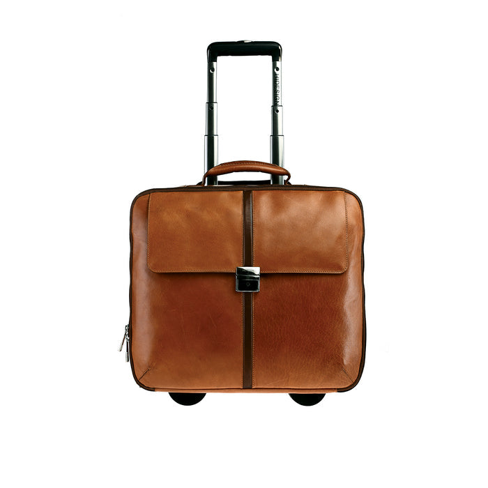 Kingsley 02 Tan Leather Trolley Bag