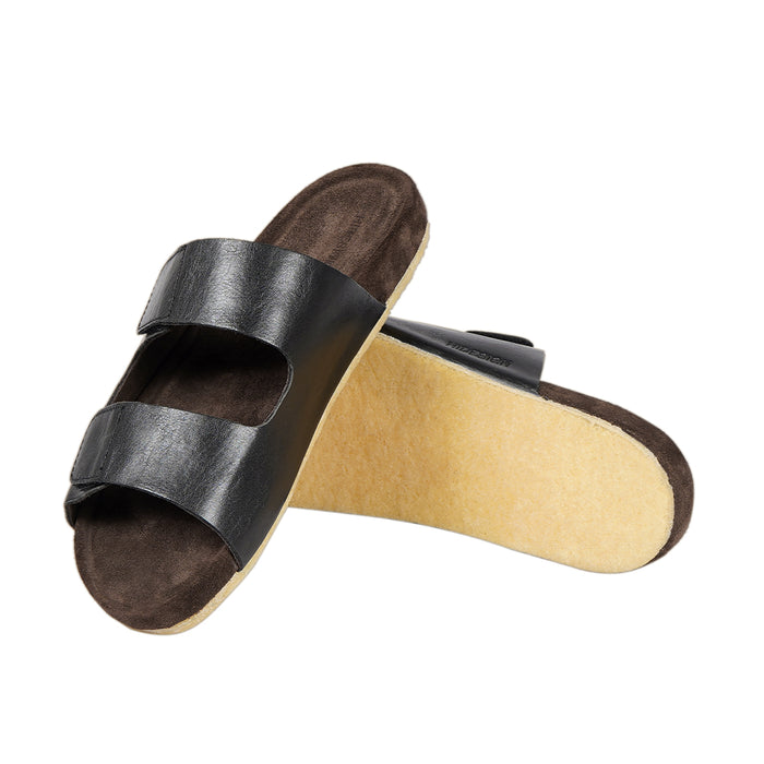 Kisawa Men's Black Leather Slides