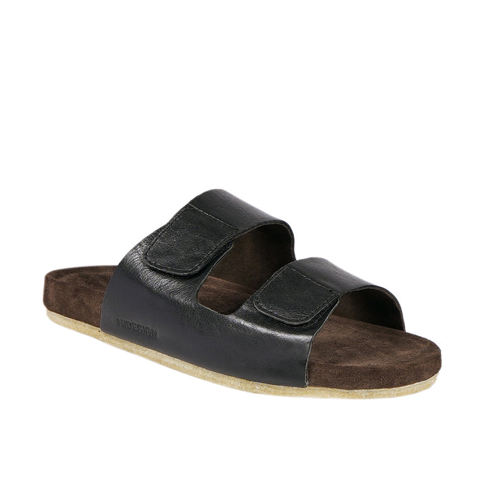 Kisawa Men's Black Leather Slides