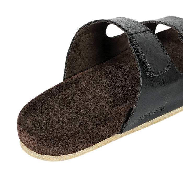 Kisawa Men's Black Leather Slides