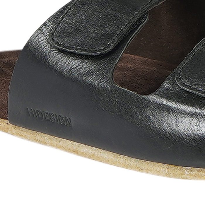 Kisawa Men's Black Leather Slides