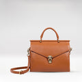 Kowloon 01 Orange Leather Saddle Bag