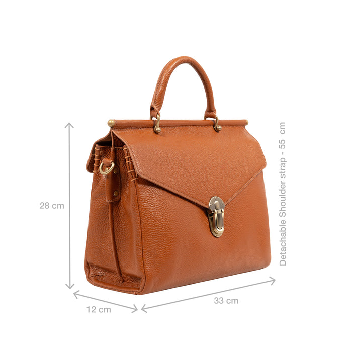Kowloon 01 Orange Leather Saddle Bag