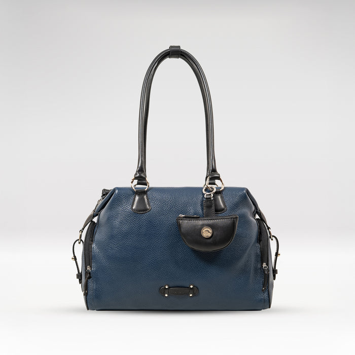 Kowloon 02 Blue Leather Tote Bag