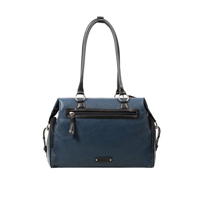 Kowloon 02 Blue Leather Tote Bag