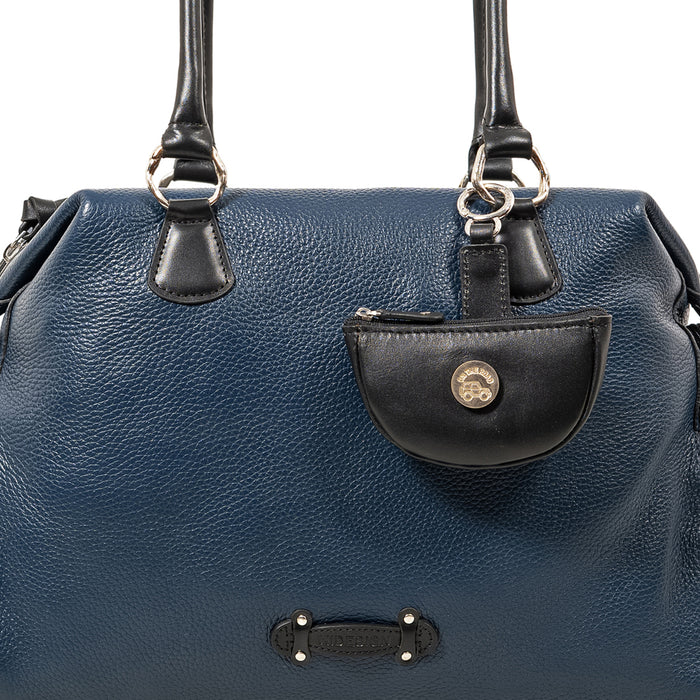 Kowloon 02 Blue Leather Tote Bag