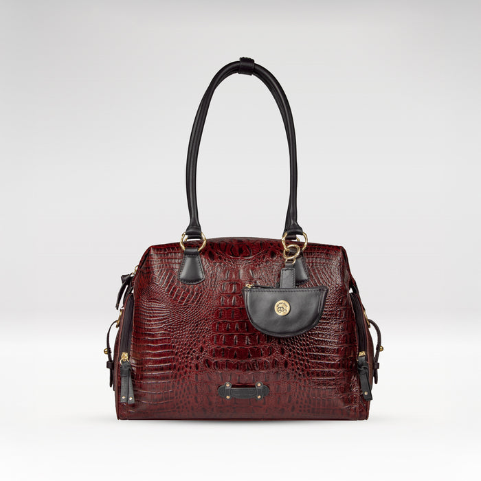 Kowloon 02 Red Leather Tote Bag