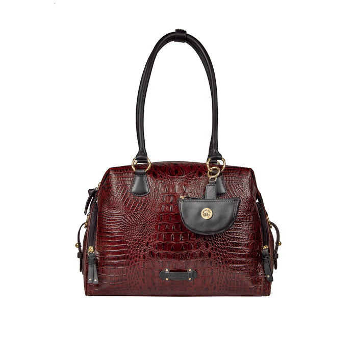Kowloon 02 Red Leather Tote Bag