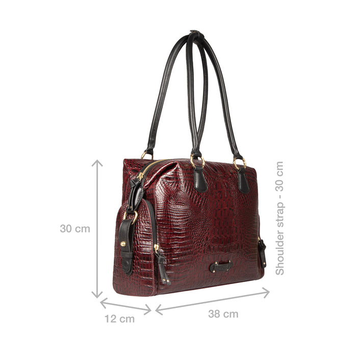 Kowloon 02 Red Leather Tote Bag