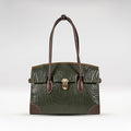 Kowloon 03 Green Leather Tote Bag
