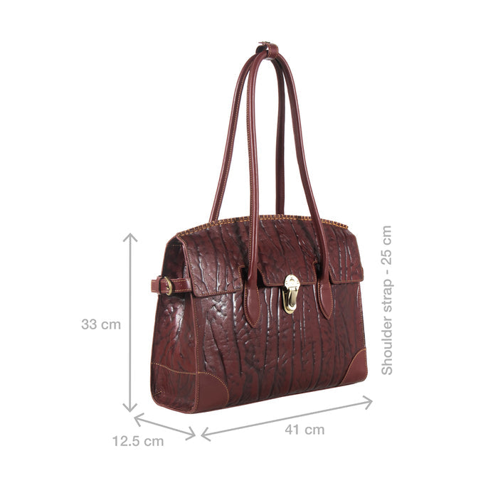 Kowloon 03 Red Leather Tote Bag
