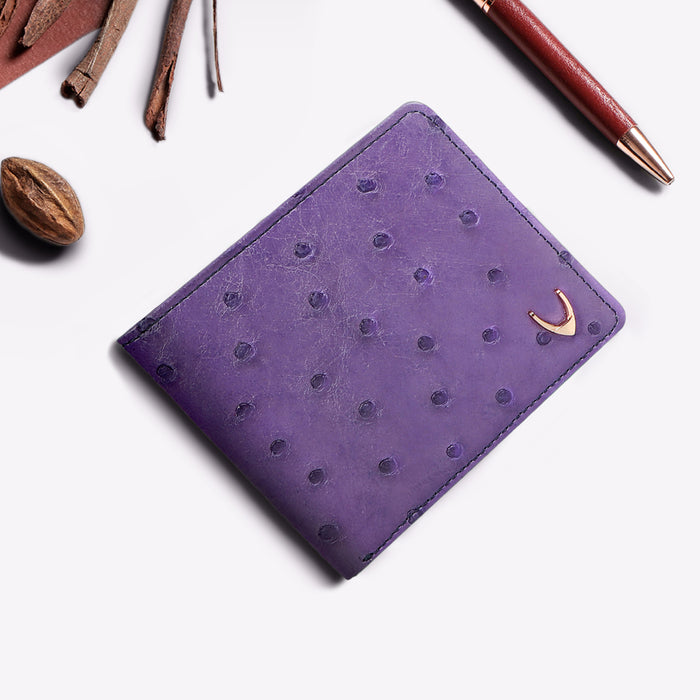 Kubera W2 Blue Leather Bi-Fold Wallet