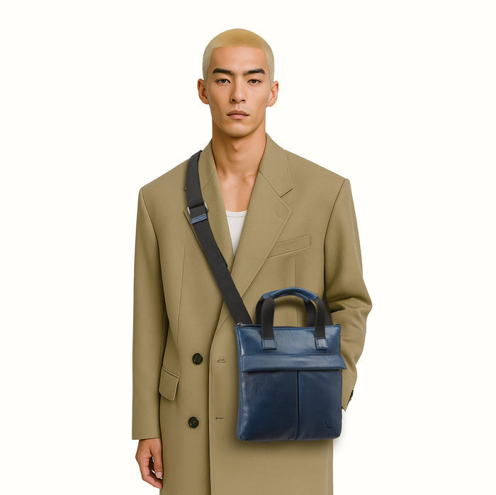 Kurosawa 01 Blue Leather  Crossbody