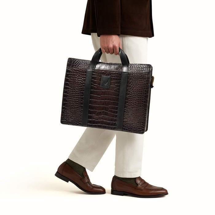 Kurosawa 02 Brown Leather  Briefcase