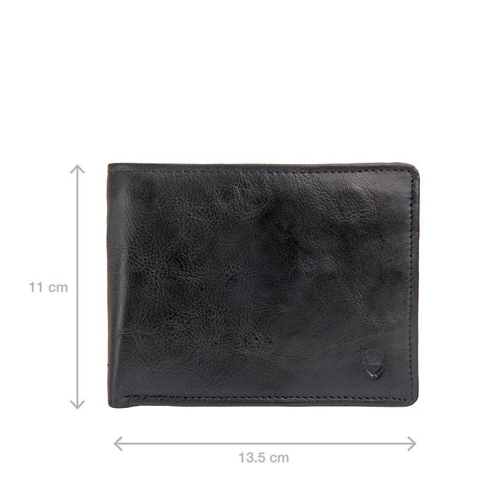 L103 N  Black Leather Bi-Fold Wallet