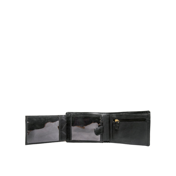 L103 N  Black Leather Bi-Fold Wallet