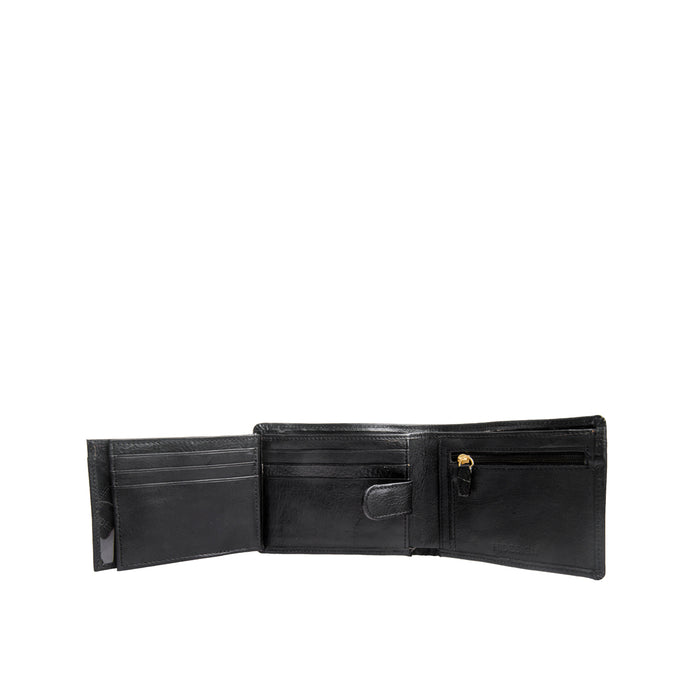 L103 N  Black Leather Bi-Fold Wallet