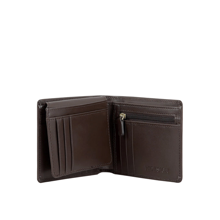 L107 N  Brown Leather Bi-Fold Wallet