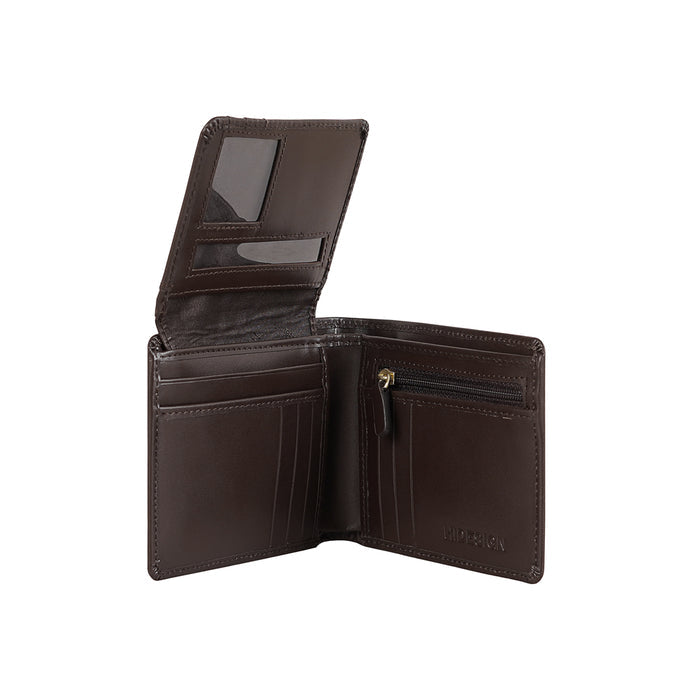 L107 N  Brown Leather Bi-Fold Wallet