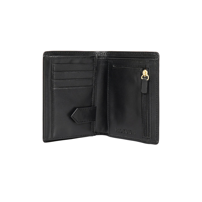 L108 N  Black Leather Bi-Fold Wallet
