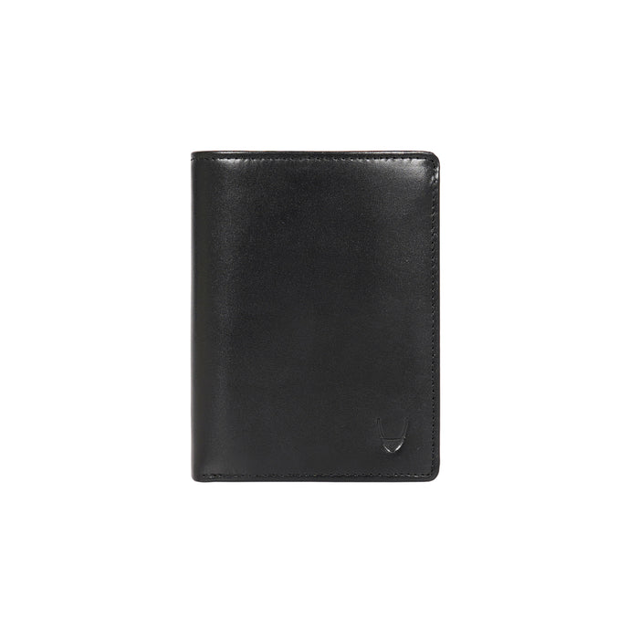 L108 N  Black Leather Bi-Fold Wallet