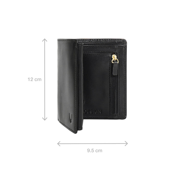 L108 N  Black Leather Bi-Fold Wallet