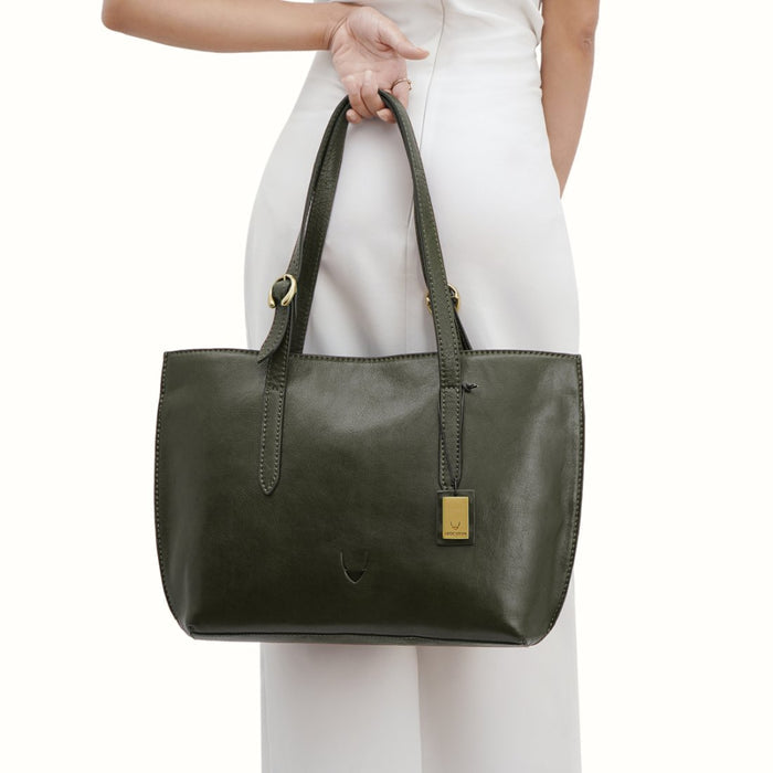 La Plata 01 Green Leather Shoulder Bag