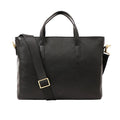 La Plata 02 Black Leather Laptop Bag