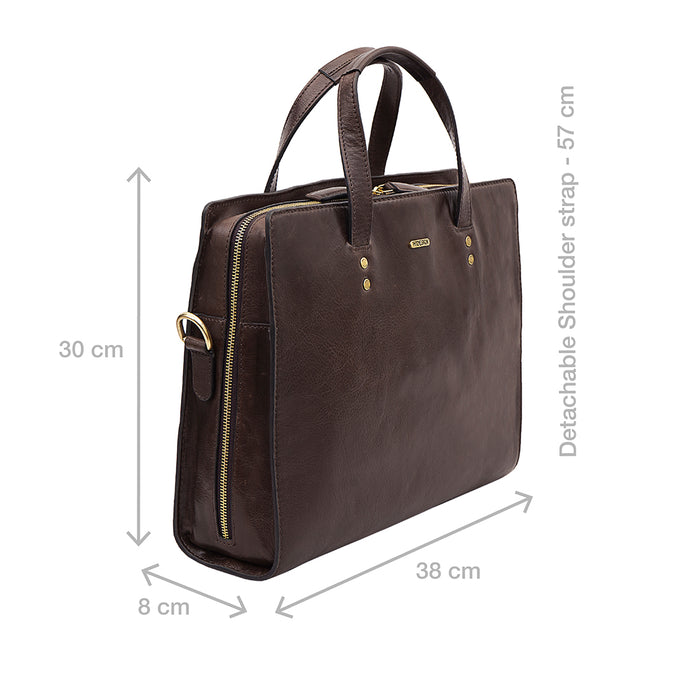 La Plata 03 Dark Brown Leather  Laptop Bag