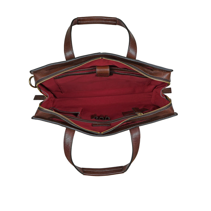 La Plata 03 Dark Brown Leather  Laptop Bag